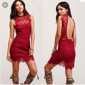 Free People | Cherry Daydream Lace High neck dress